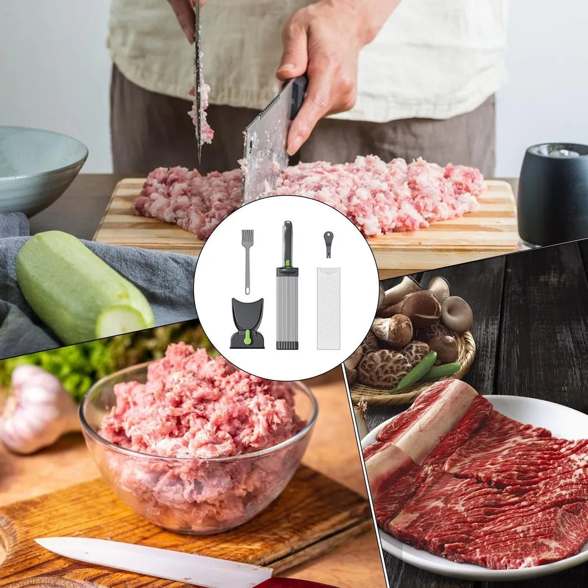CORTADORA DE CARNE DE ACERO INOXIDABLE MANUAL