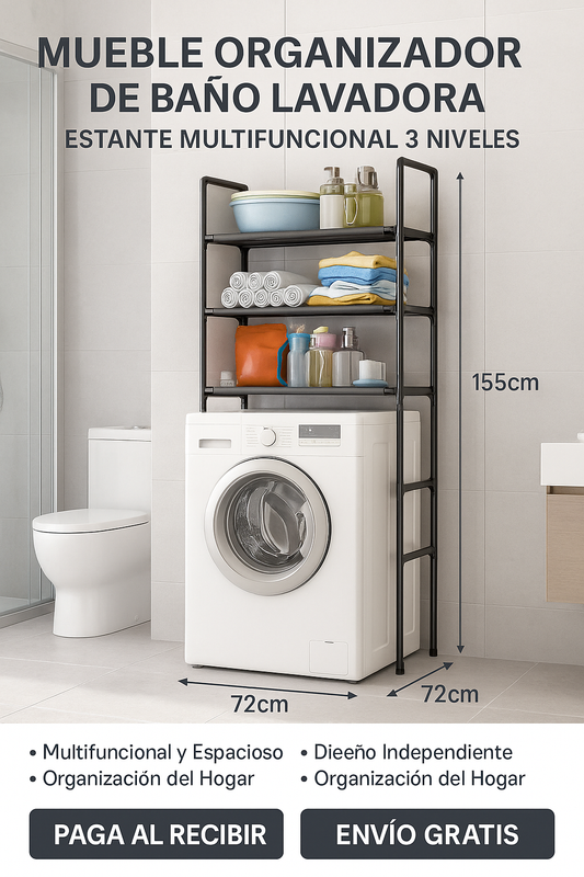 Mueble Organizador De Baño Lavadora Rack